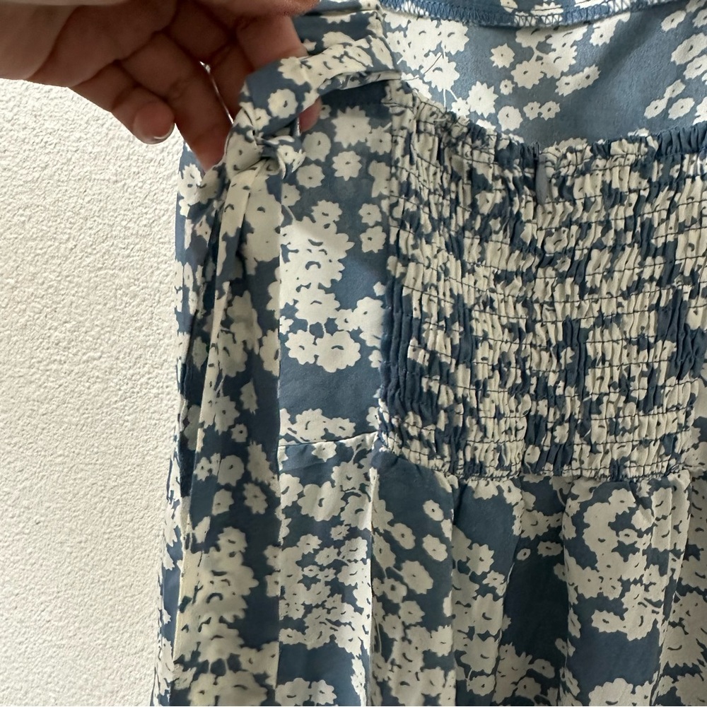 Princess Polly New Heights Mini Floral Light Blue Jumpsuit Size 4 - Picture 5 of 6
